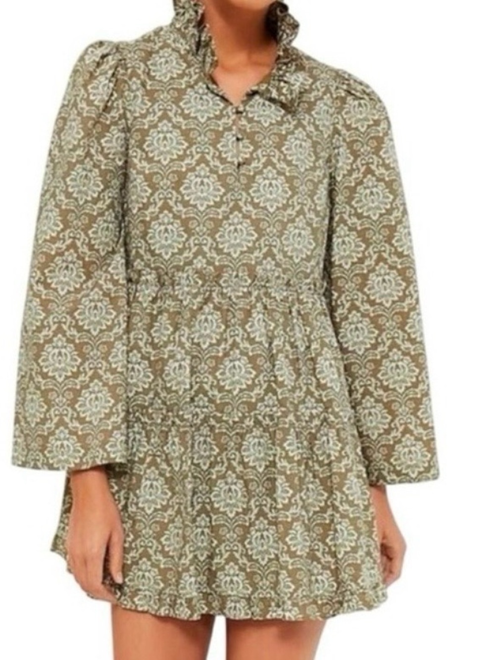 Hyacinth House Russell Mini Dress Olive Floral S NWT Tuckernuck - Picture 11 of 11